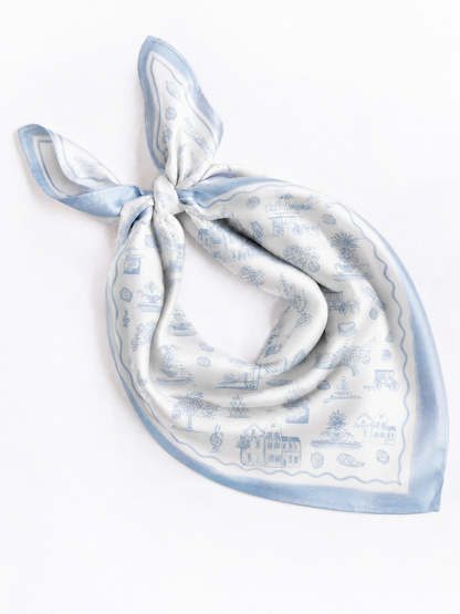 Charleston Bridal Toile Scarf 25x25" | Bridal Print