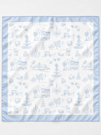 Charleston Bridal Toile Scarf 25x25" | Bridal Print