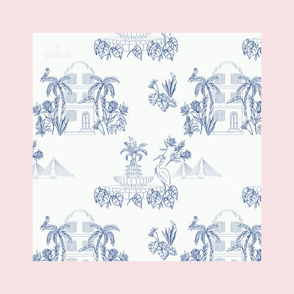 Charleston Toile Scarf 25x25" | Charleston Icons Print