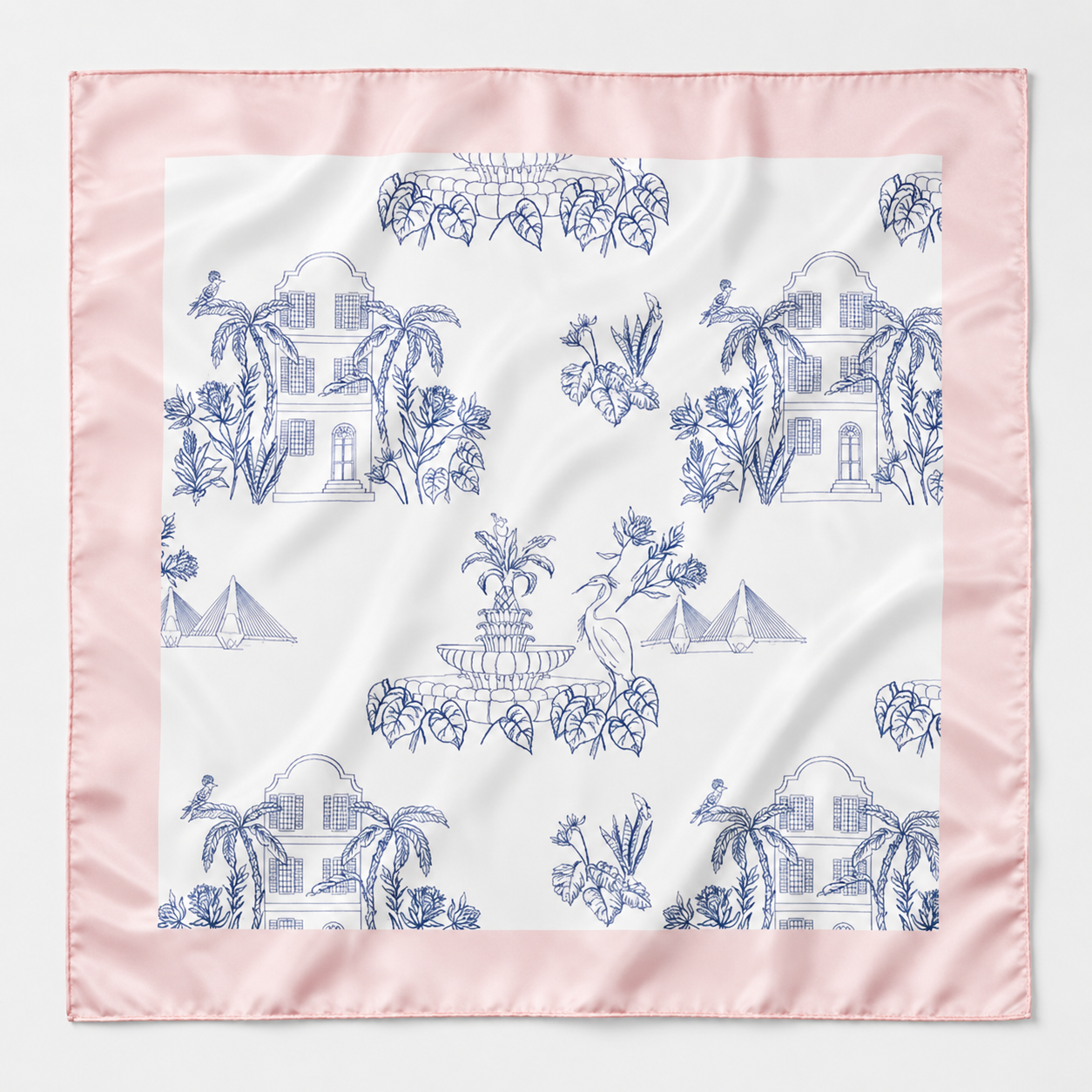 Charleston Toile Scarf 25x25" | Charleston Icons Print