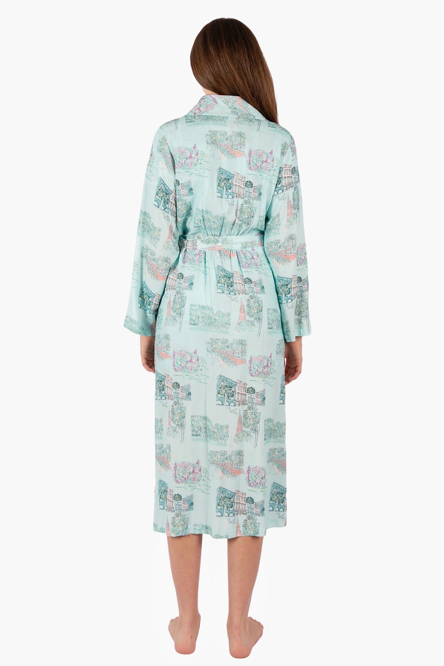 Charleston Scene Blue Full Length Robe
