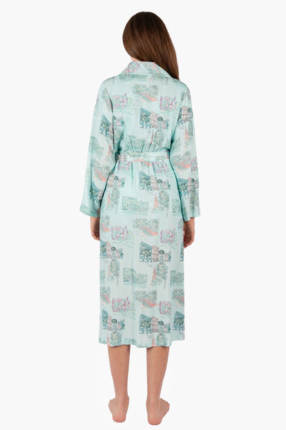 Charleston Scene Blue Full Length Robe