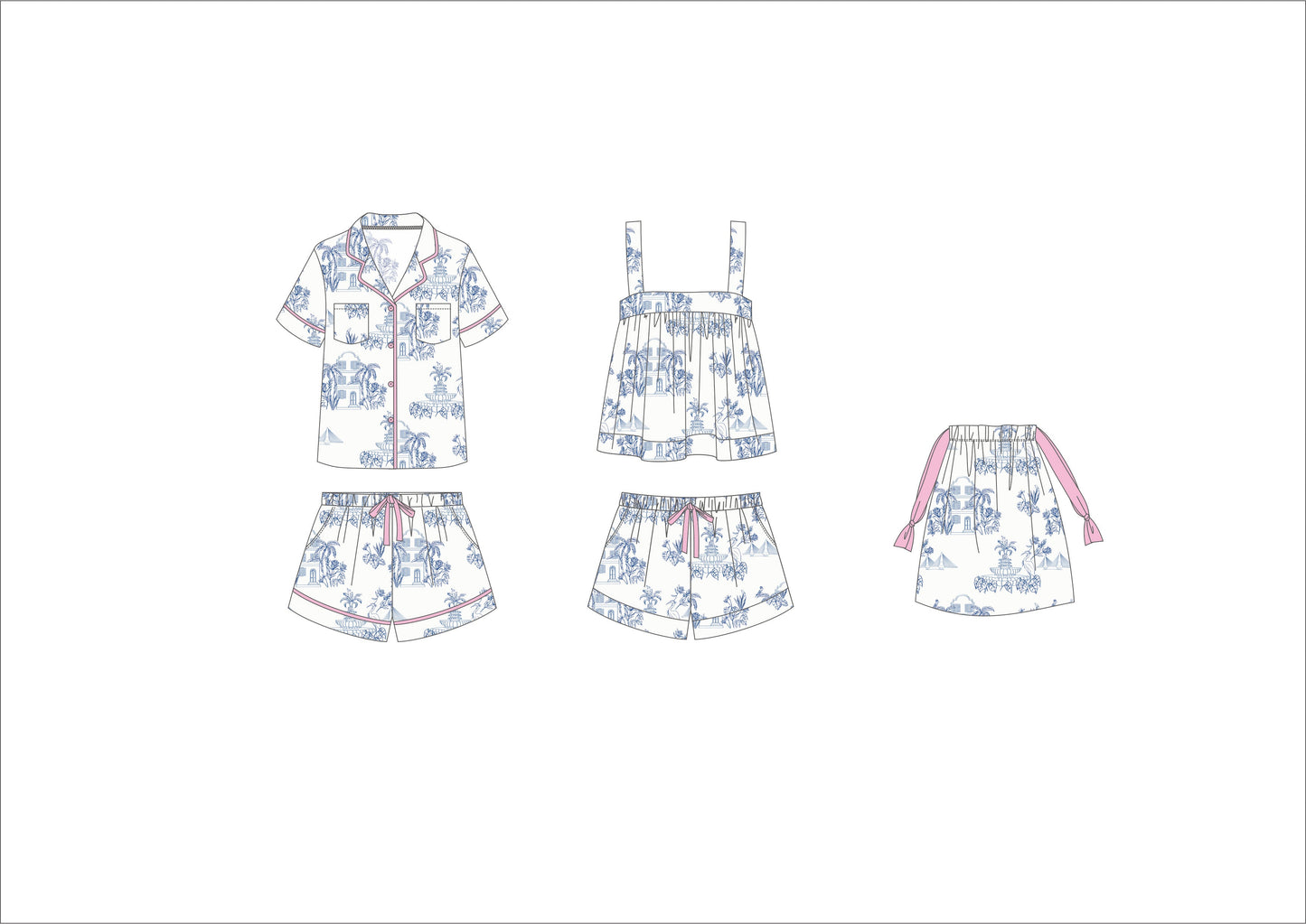 Charleston Toile Cotton Swiss Dot Button Down Short Set