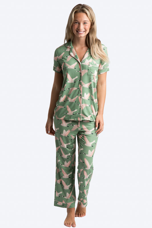 Canada Geese Crop Pajama Set