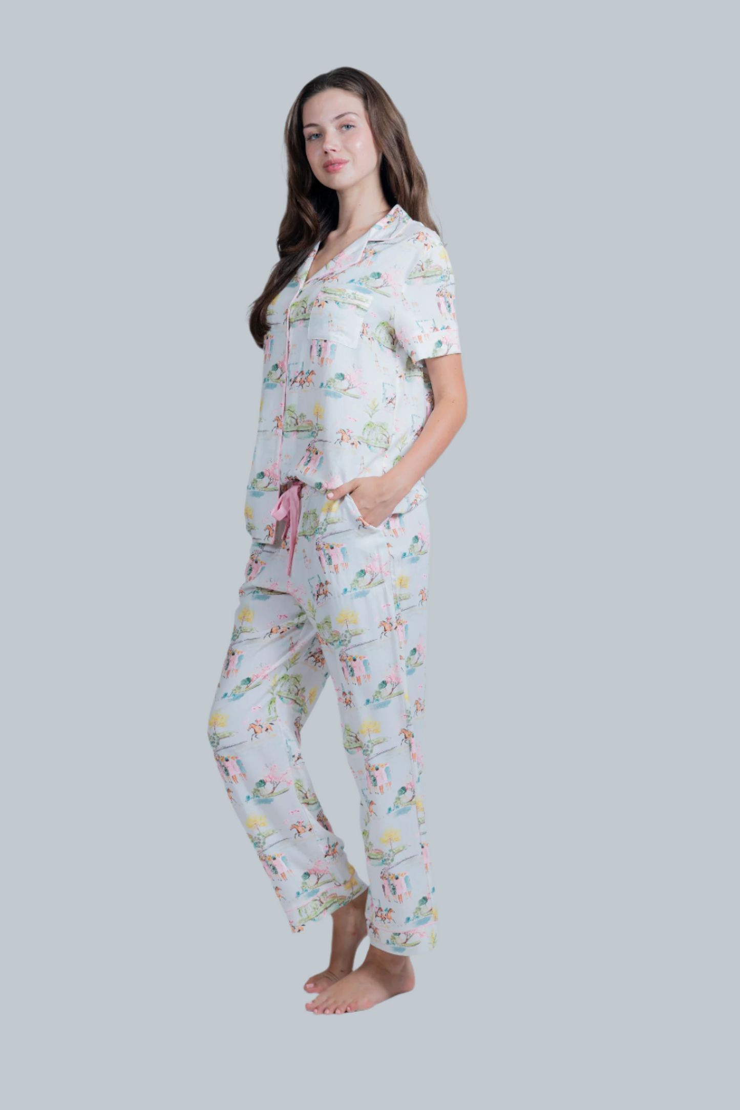 Day at the Races crop pant set