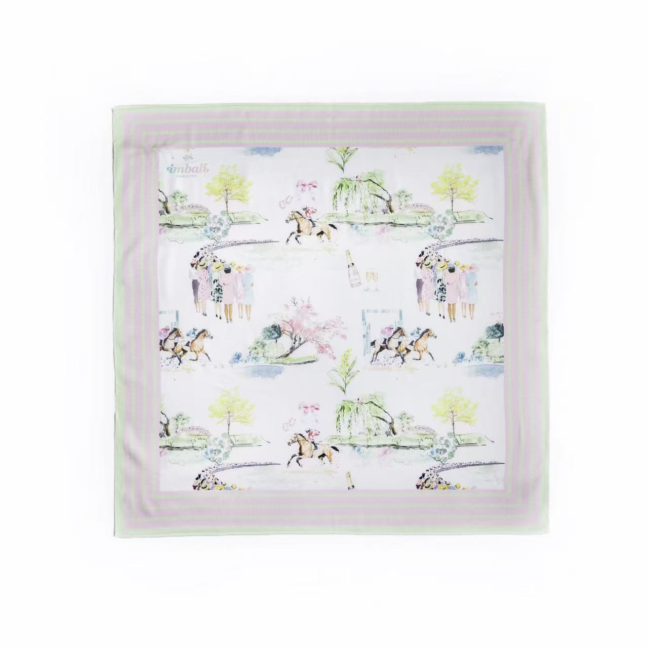 Day at the Races Scarf 25x25" | Ladies Racing Theme