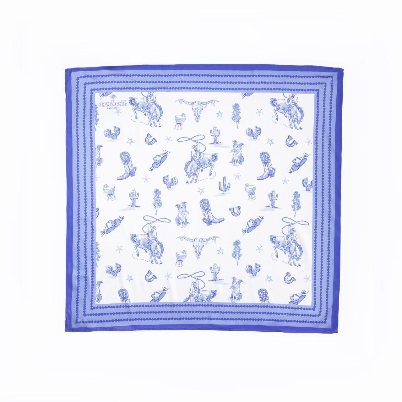 Day on the Range Western Scarf 25x25" | Rodeo Print
