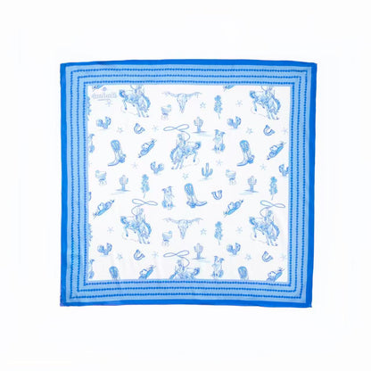 Day on the Range Western Scarf 25x25" | Rodeo Print