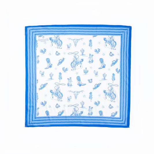 Day on the Range Western Scarf 25x25" - Rodeo Print | Imbali Charleston