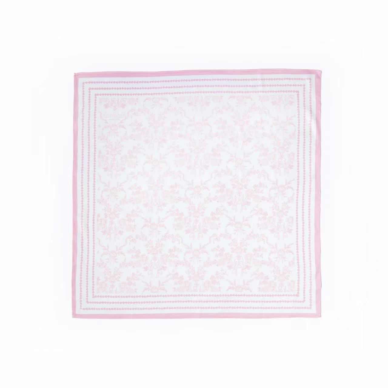 English Toile Pink Scarf 25x25" | Rijks Museum Collaboration