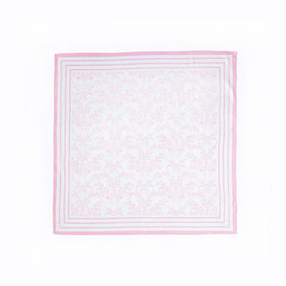 English Toile Pink Scarf 25x25" | Rijks Museum Collaboration