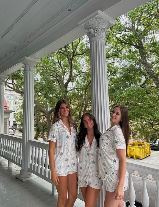 Zeta Tau Alpha College of Charleston Crop Pajama Set - CofC Sorority PJs