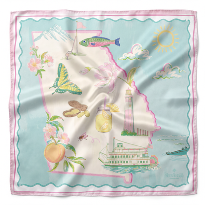 Georgia Icons Printed Satin Scarf