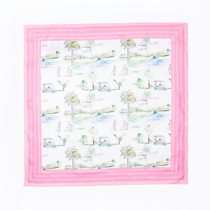 Golf Scene Scarf 25x25" | Southern Golf Course Print