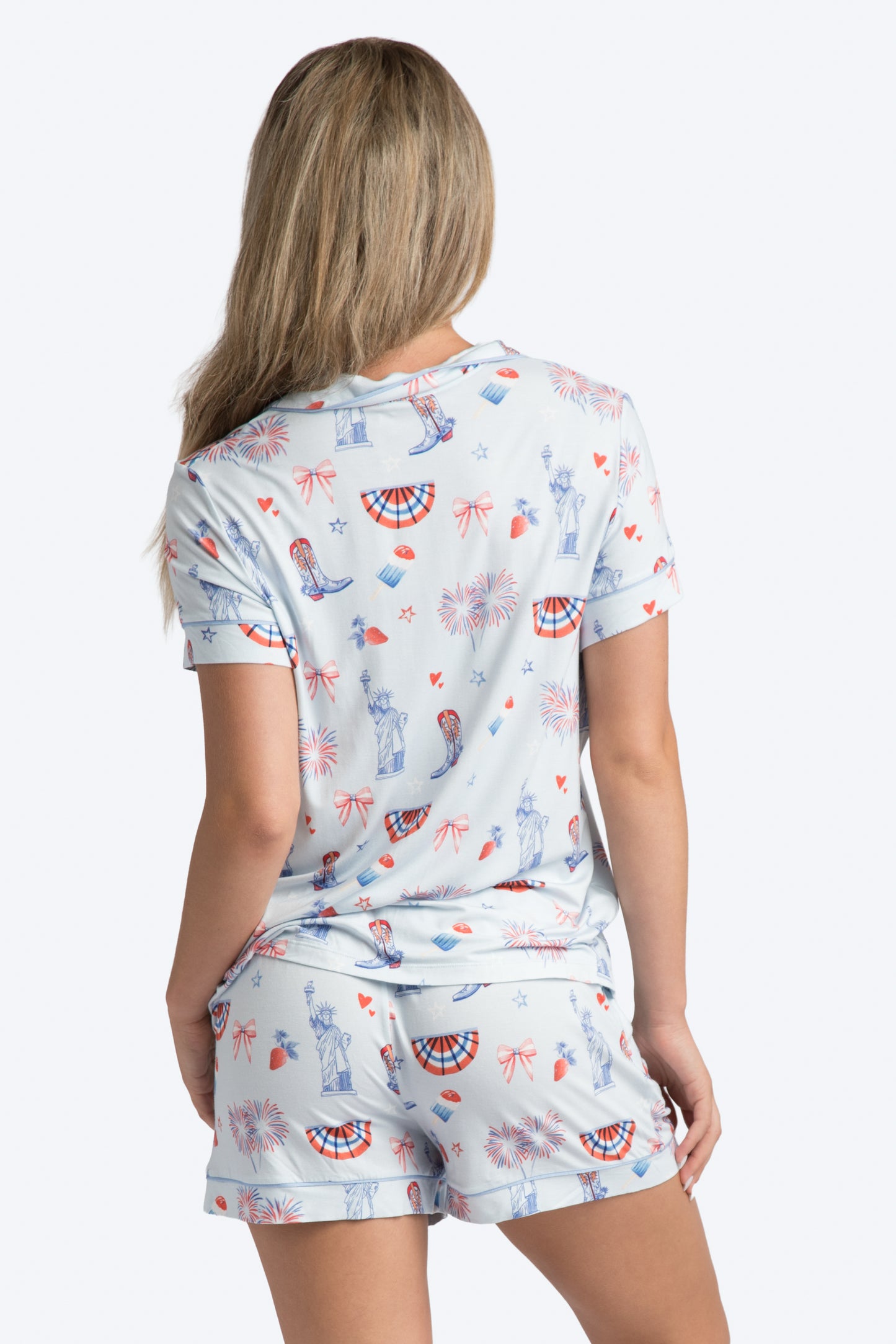 Happy 4th Blue Pajama Short Set