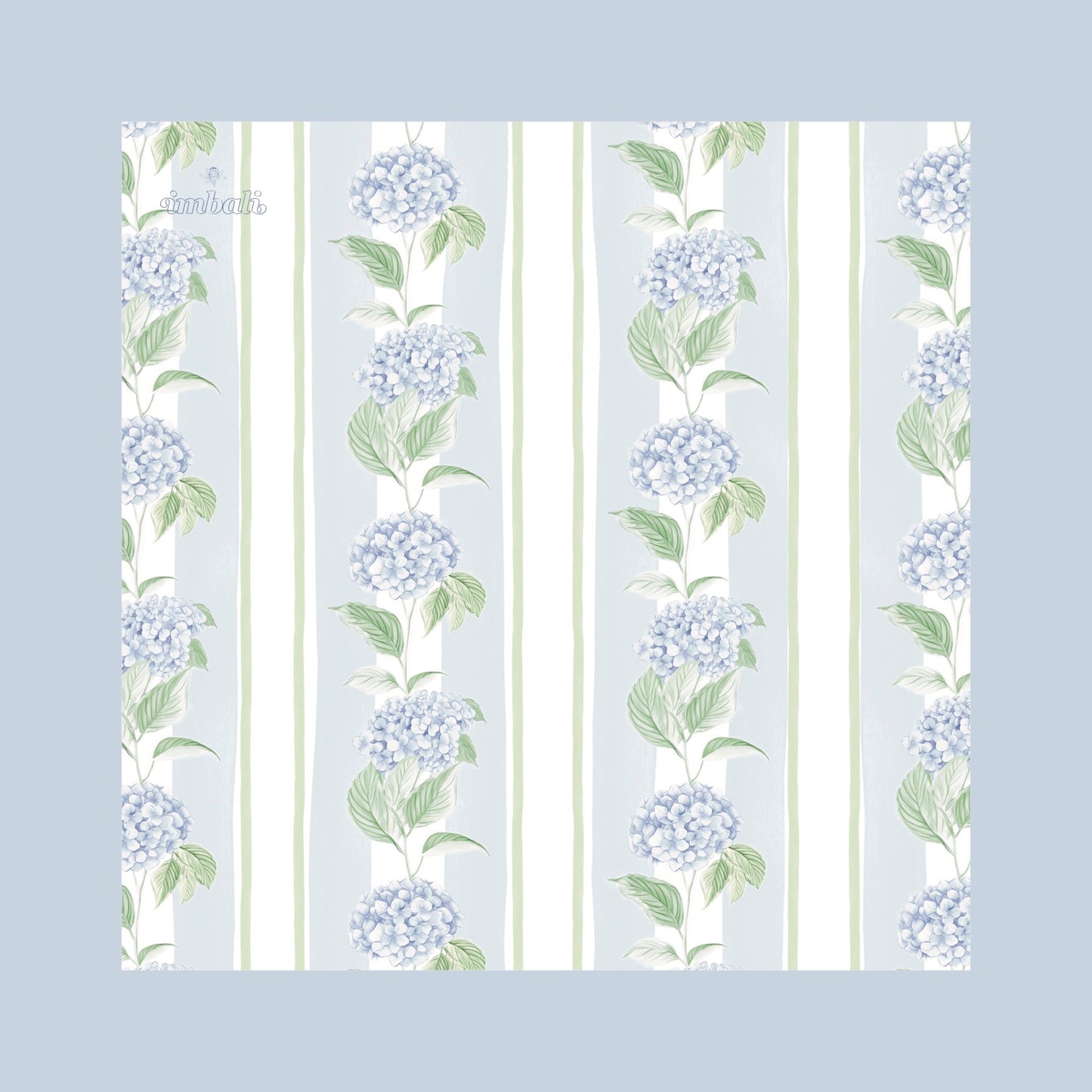 Hydrangea Stripe Scarf 25x25" | Floral Stripe Print