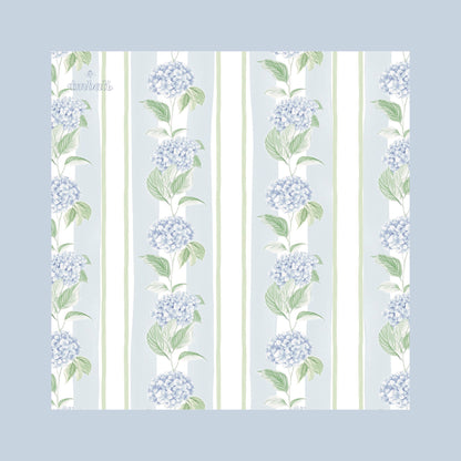 Hydrangea Stripe Scarf 25x25" | Floral Stripe Print