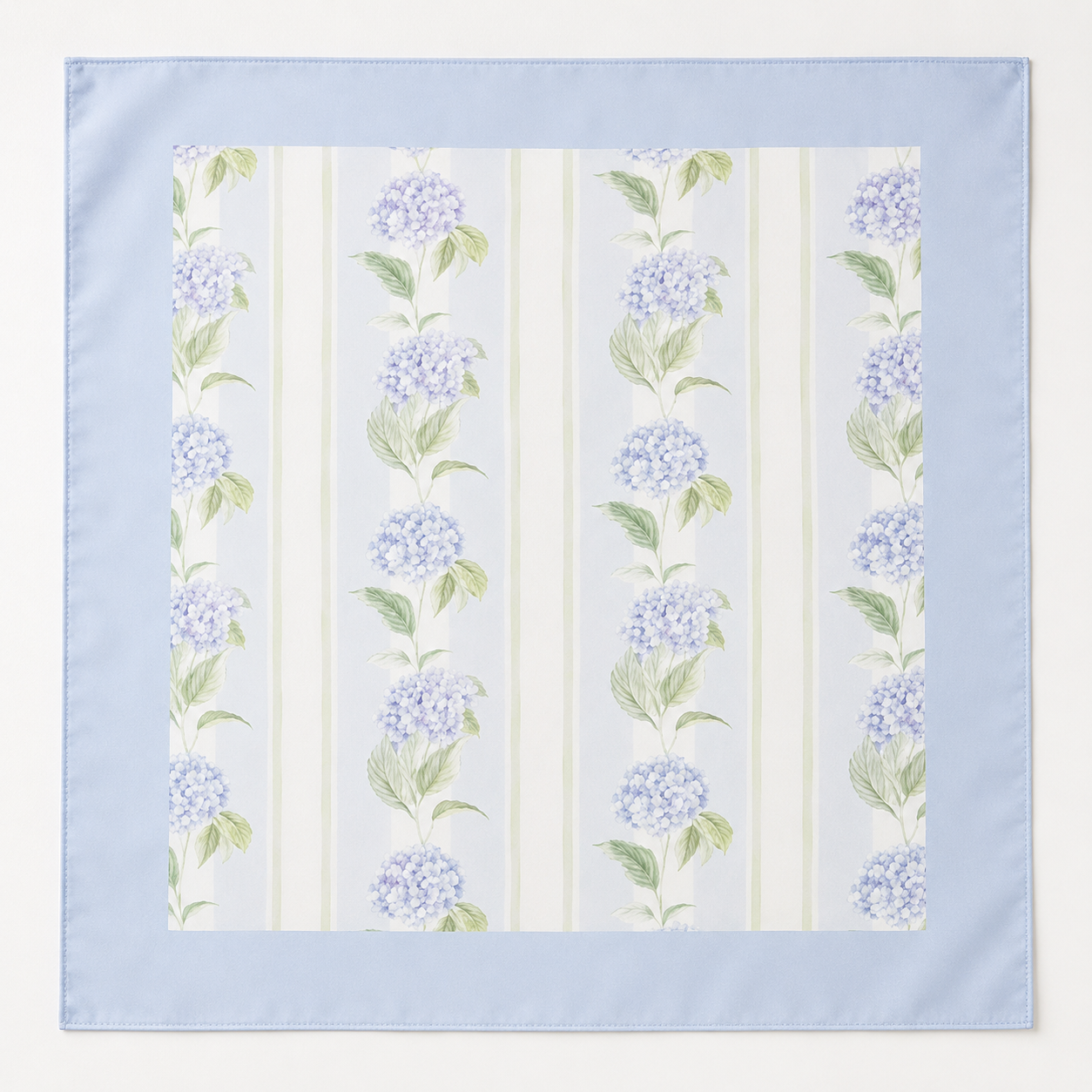 Hydrangea Stripe Scarf 25x25" | Floral Stripe Print