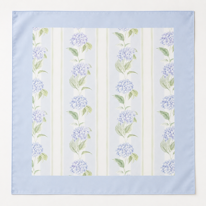 Hydrangea Stripe Scarf 25x25" | Floral Stripe Print