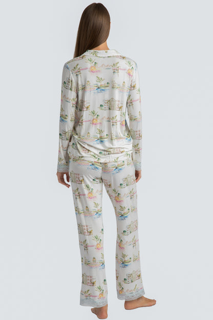 I Love Charleston Lace PJ Set - Rainbow Row Print