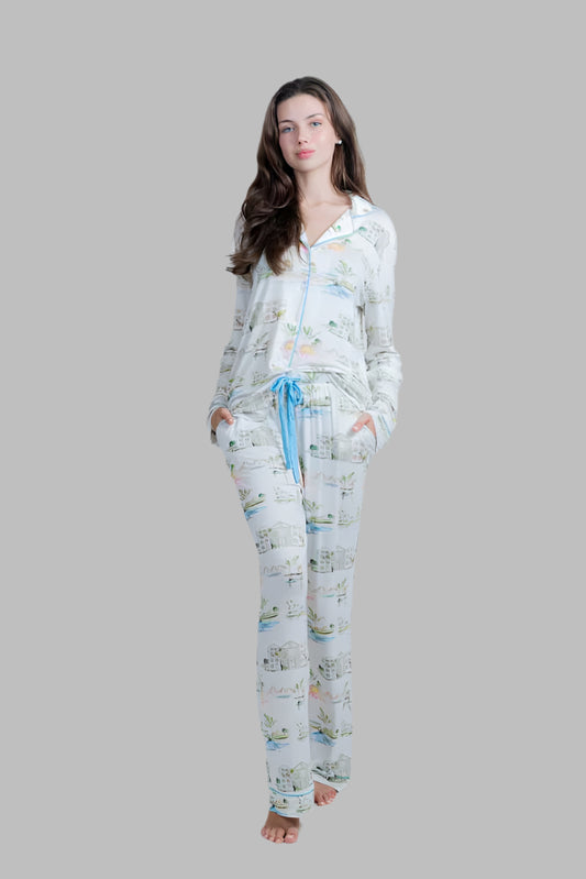 I Love Charleston Knit Button Down Pant Set
