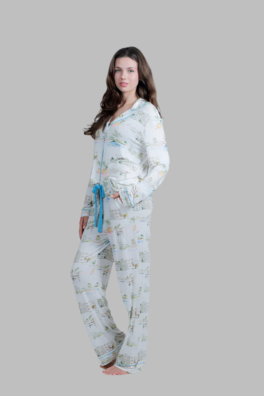 I Love Charleston Knit Button Down Pant Set