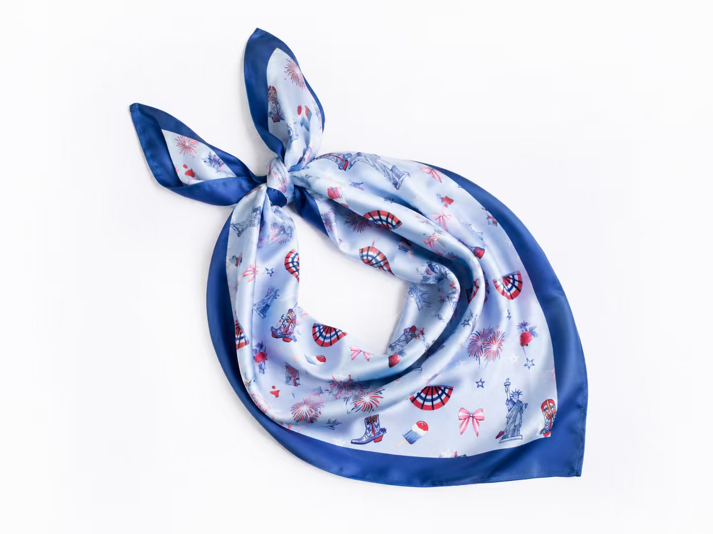 Happy 4th Blue Scarf 25x25" | USA Icons Print