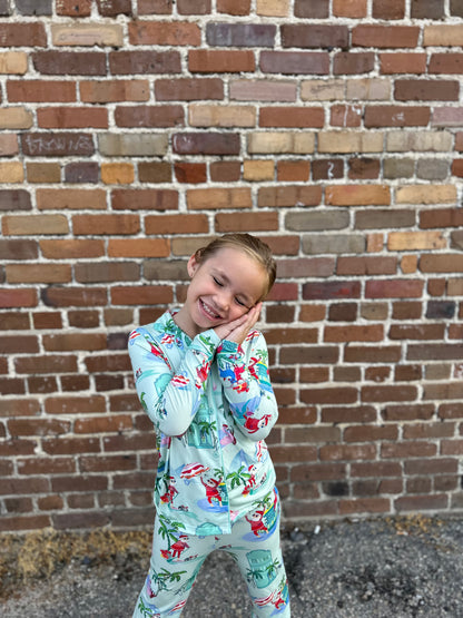 Santa in CHS Youth Pajamas - Kids Christmas PJs | Imbali Charleston