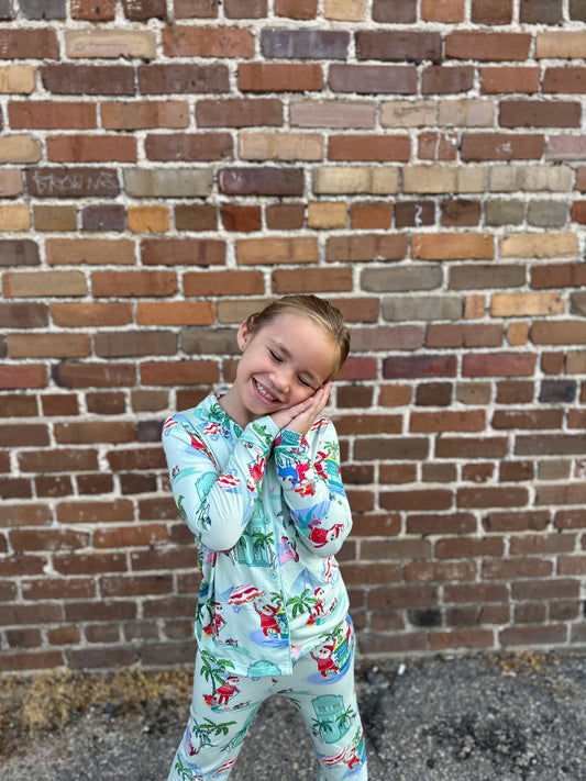 Santa in CHS Youth Pajamas - Kids Christmas PJs | Imbali Charleston