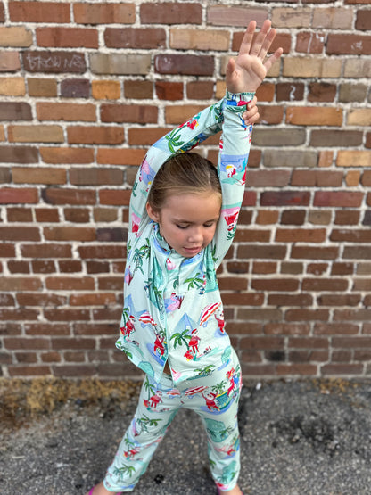 Santa in CHS Youth Pajamas - Kids Christmas PJs | Imbali Charleston