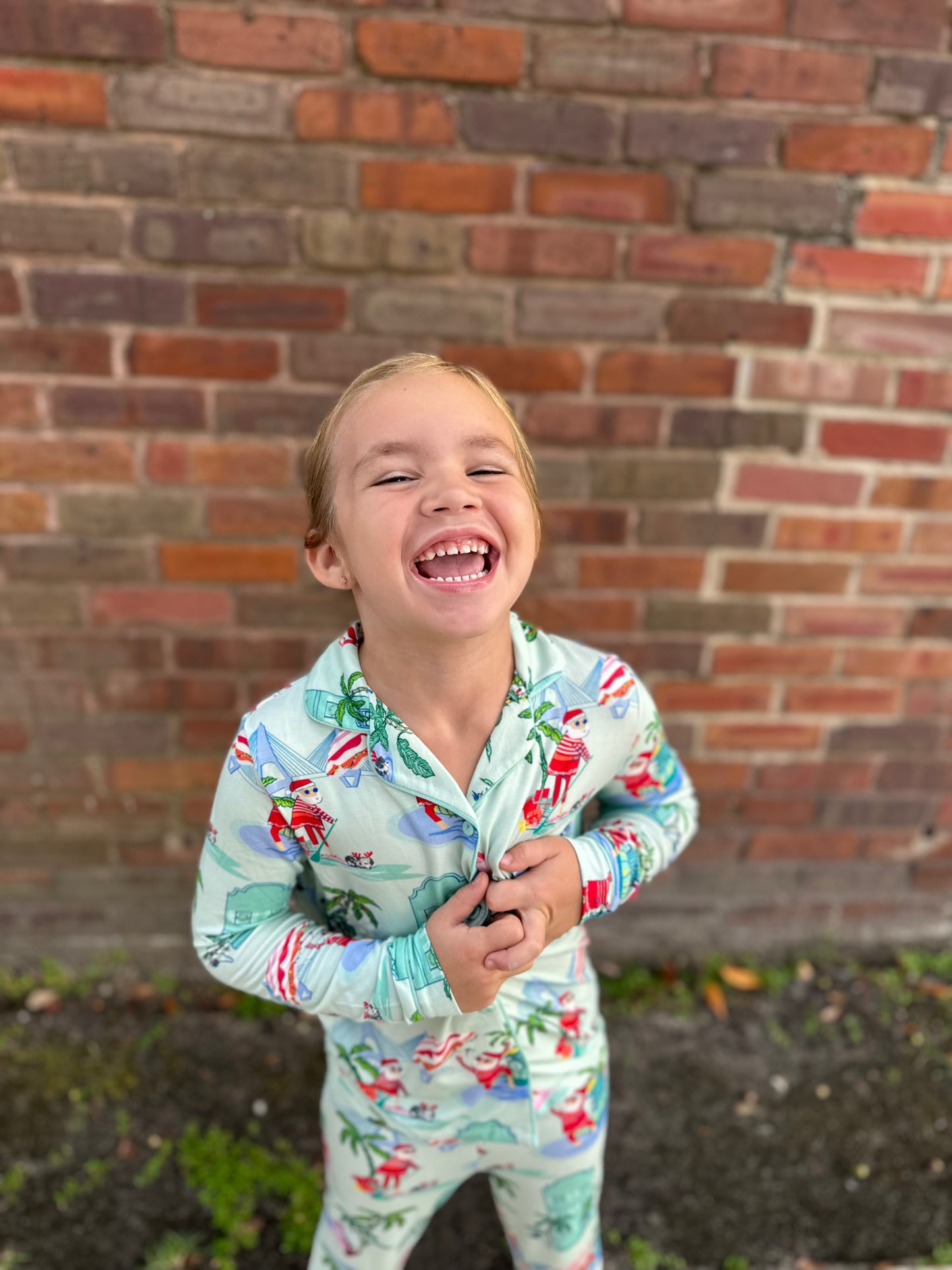 Santa in CHS Youth Pajamas - Kids Christmas PJs | Imbali Charleston