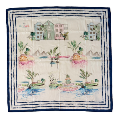 I Love Charleston Scarf 25x25" - Charleston Icons Print | Imbali Charleston