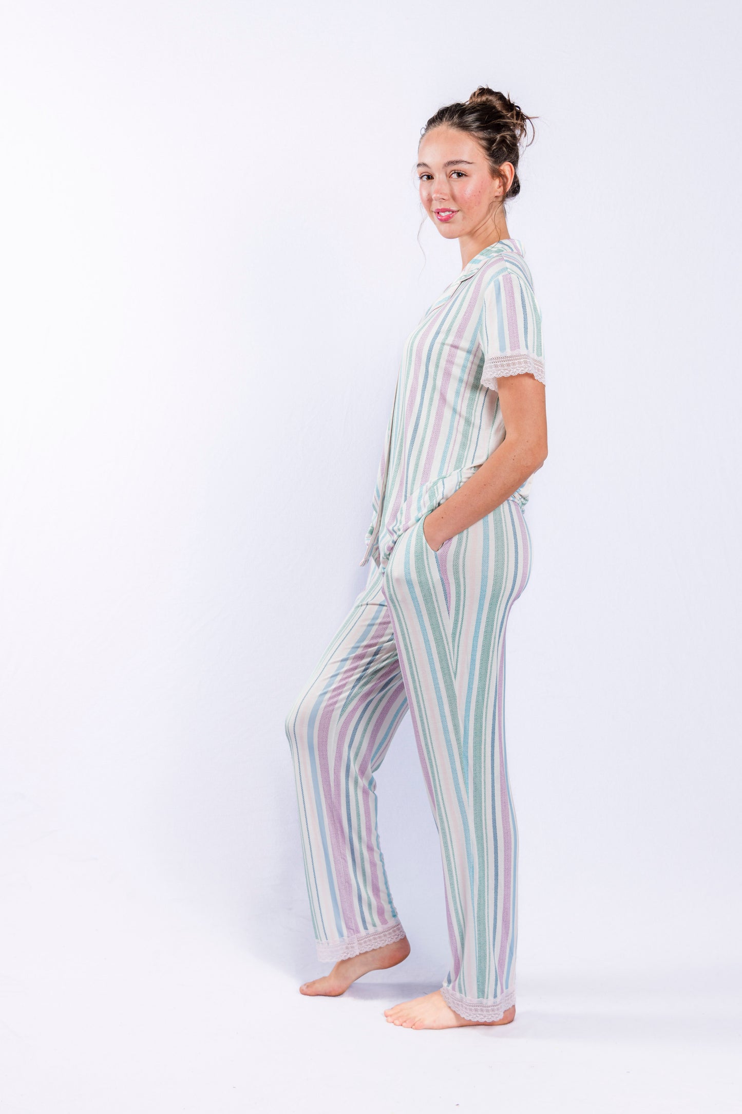 Imbali Stripe Button Down Pant Set