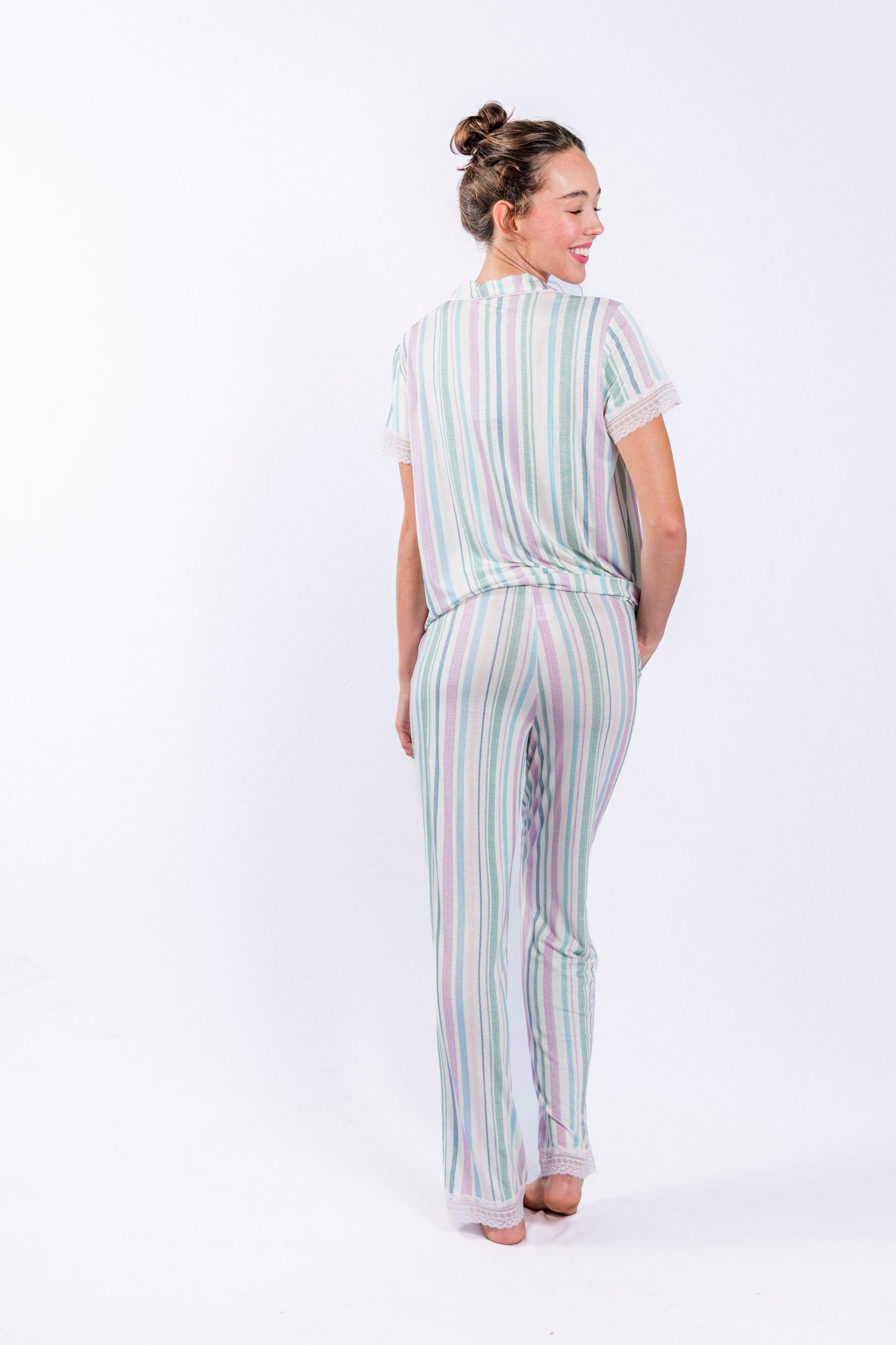 Imbali Stripe Button Down Pant Set