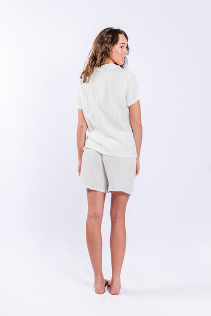 Protea Gauze Button Down Short Set