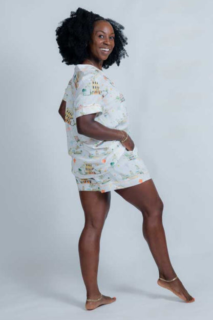 KAO Short Sleeve button down short set