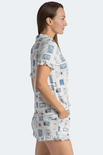 KY Stamps Ruffle Short Pajama Set Collab with Jessie Reyna