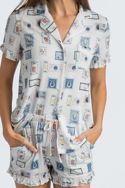 KY Stamps Ruffle Short Pajama Set Collab with Jessie Reyna
