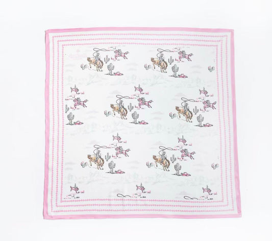 Lasso Lady Western Scarf 25x25" - Cowgirl Print | Imbali Charleston