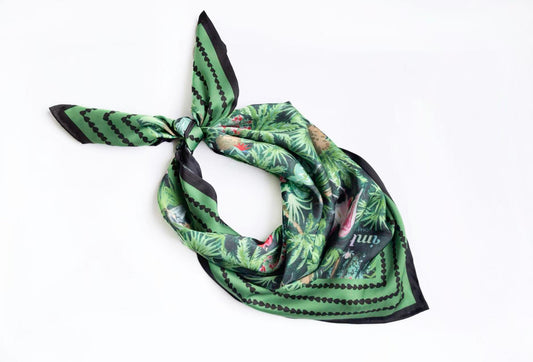 Mystic Marsh Scarf 25x25" - Hand-Painted Southern Wildlife | Imbali Charleston