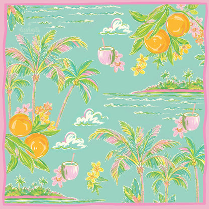 Oranges and Coconuts Printed Satin Scarf