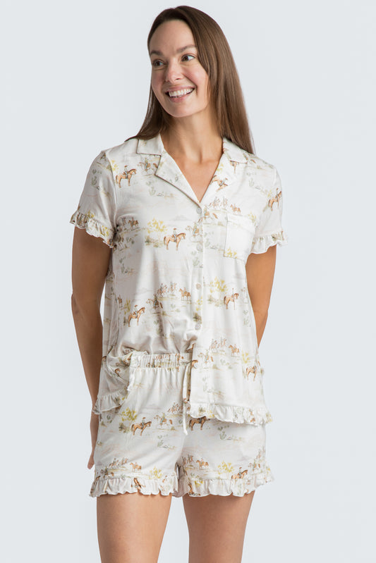 Pastel Prairie Modal Short Set - Western Print PJs