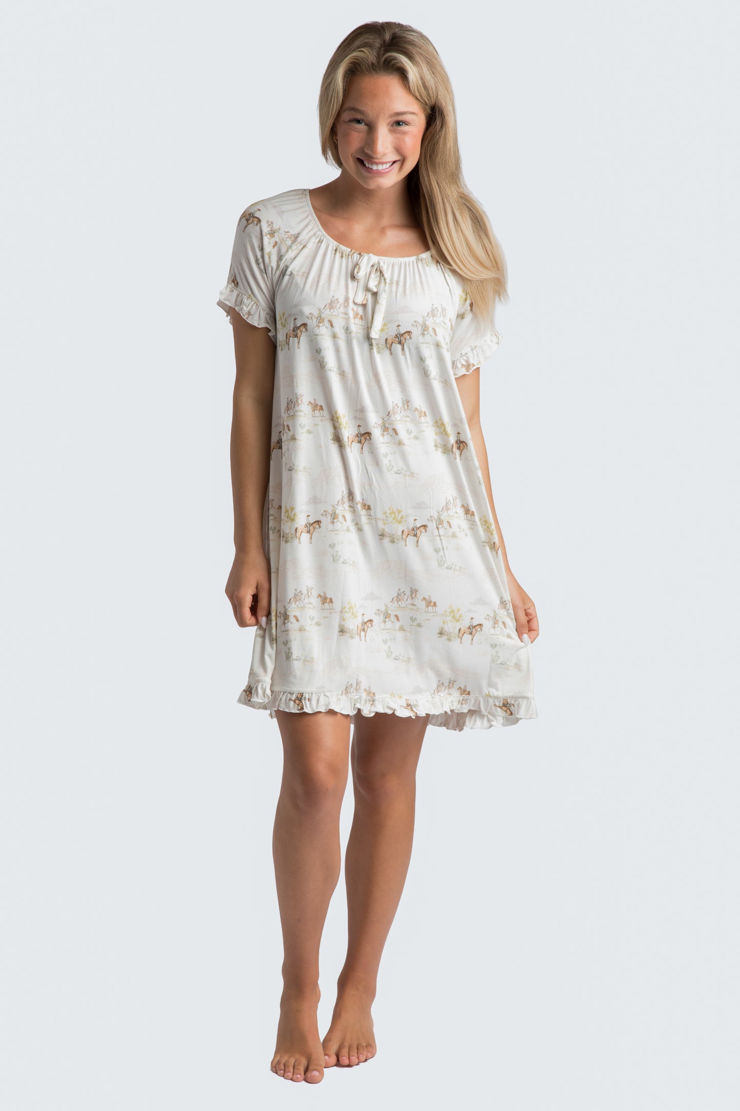 Pastel Prairie Modal Dress - Western Print PJs
