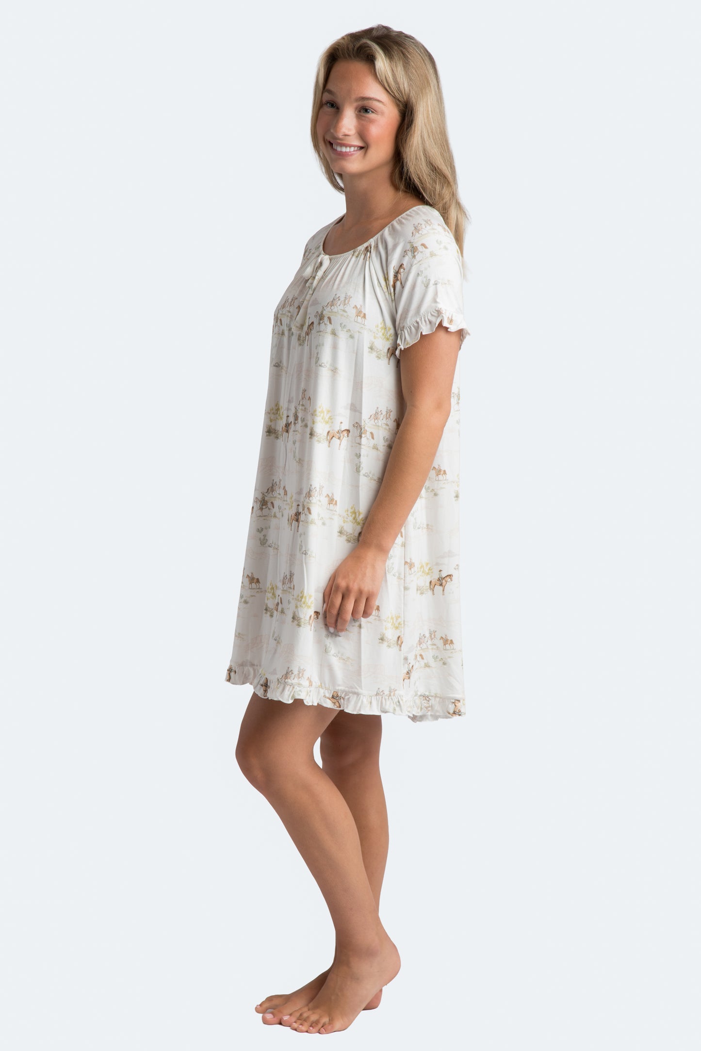 Pastel Prairie Modal Dress - Western Print PJs