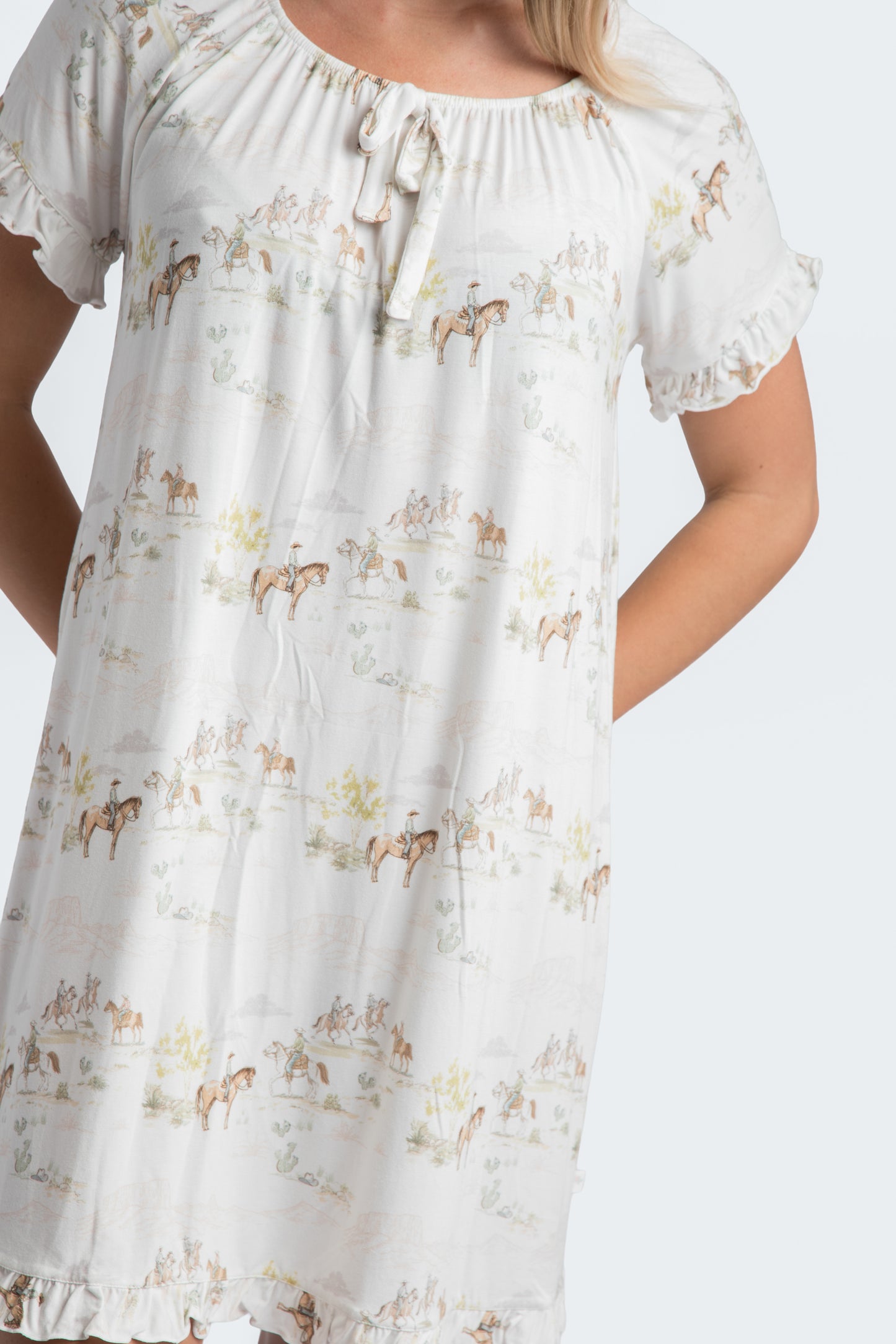 Pastel Prairie Modal Dress - Western Print PJs