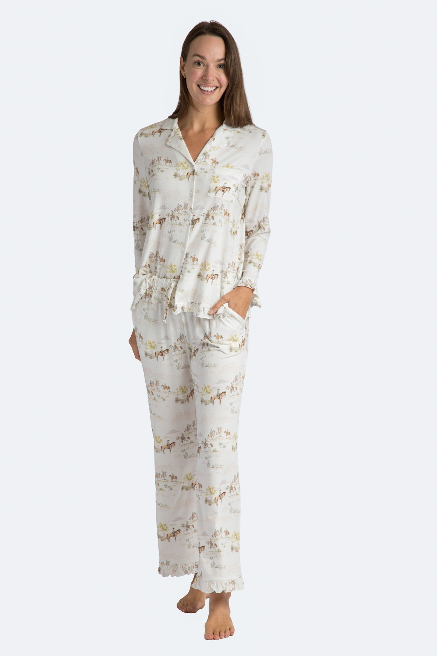 Pastel Prairie Modal Full PJ Set - Western Print PJs