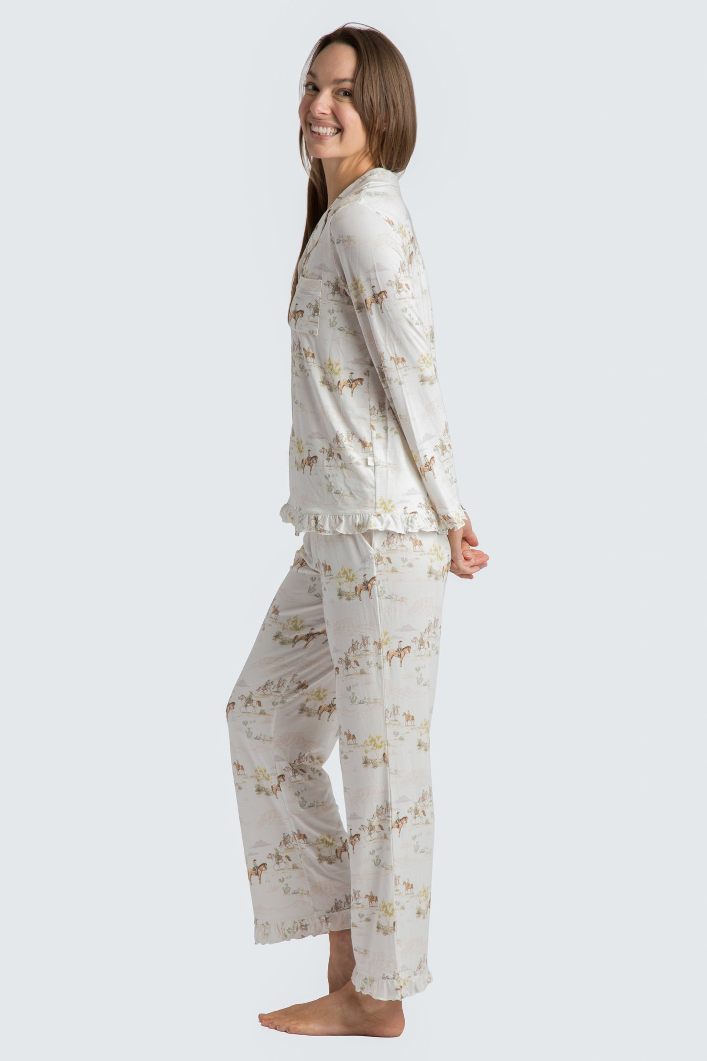 Pastel Prairie Modal Full PJ Set - Western Print PJs