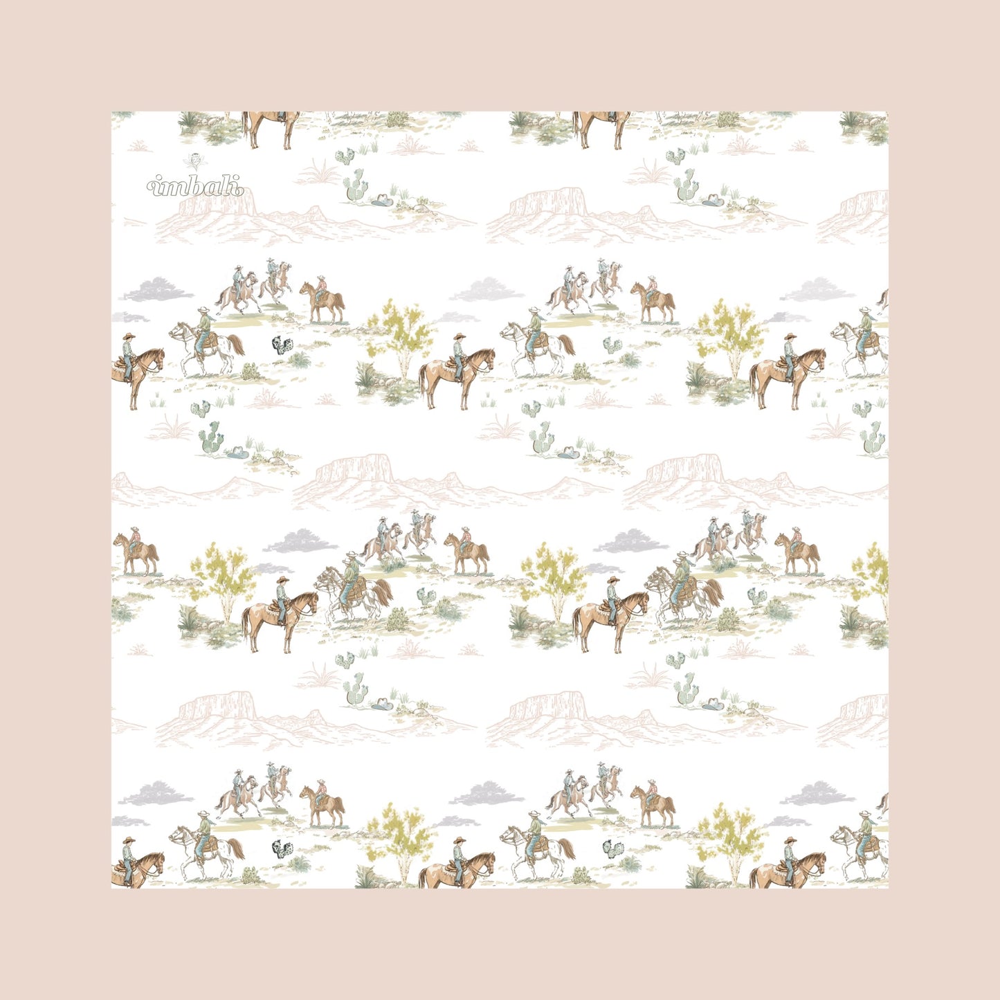 Pastel Prairie Scarf 25x25" | Western Icons Print