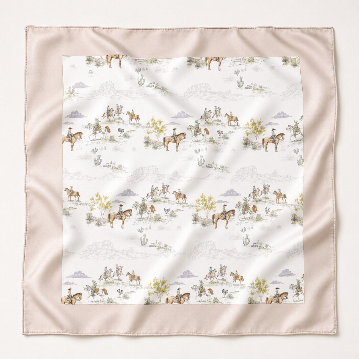 Pastel Prairie Scarf 25x25" | Western Icons Print