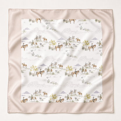 Pastel Prairie Scarf 25x25" | Western Icons Print